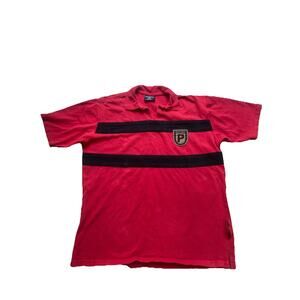 RARE Vintage Polo Jeans Ralph Lauren Red Shirt With Shield Emblem Men Size S